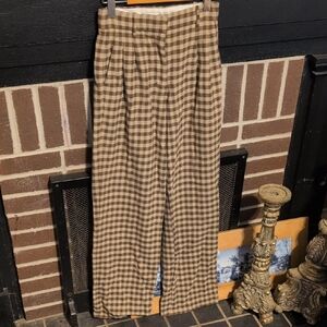 Wilfred Tan and Cream Checkered Pants